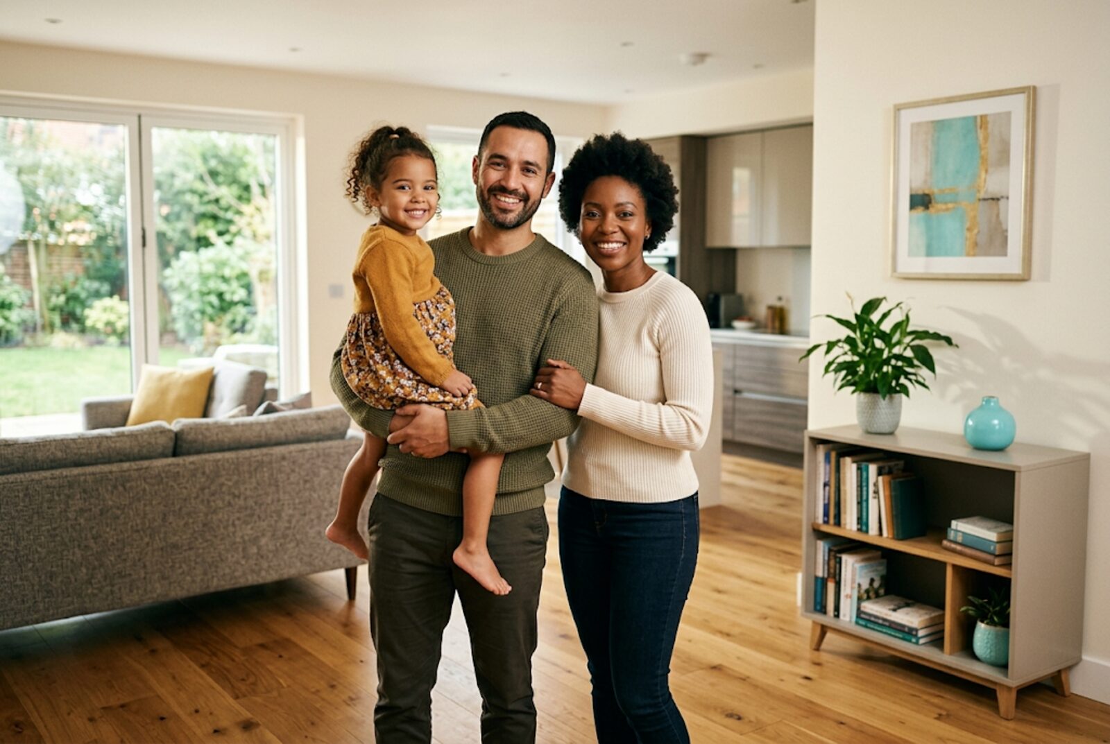 A family proud in a home of their own.